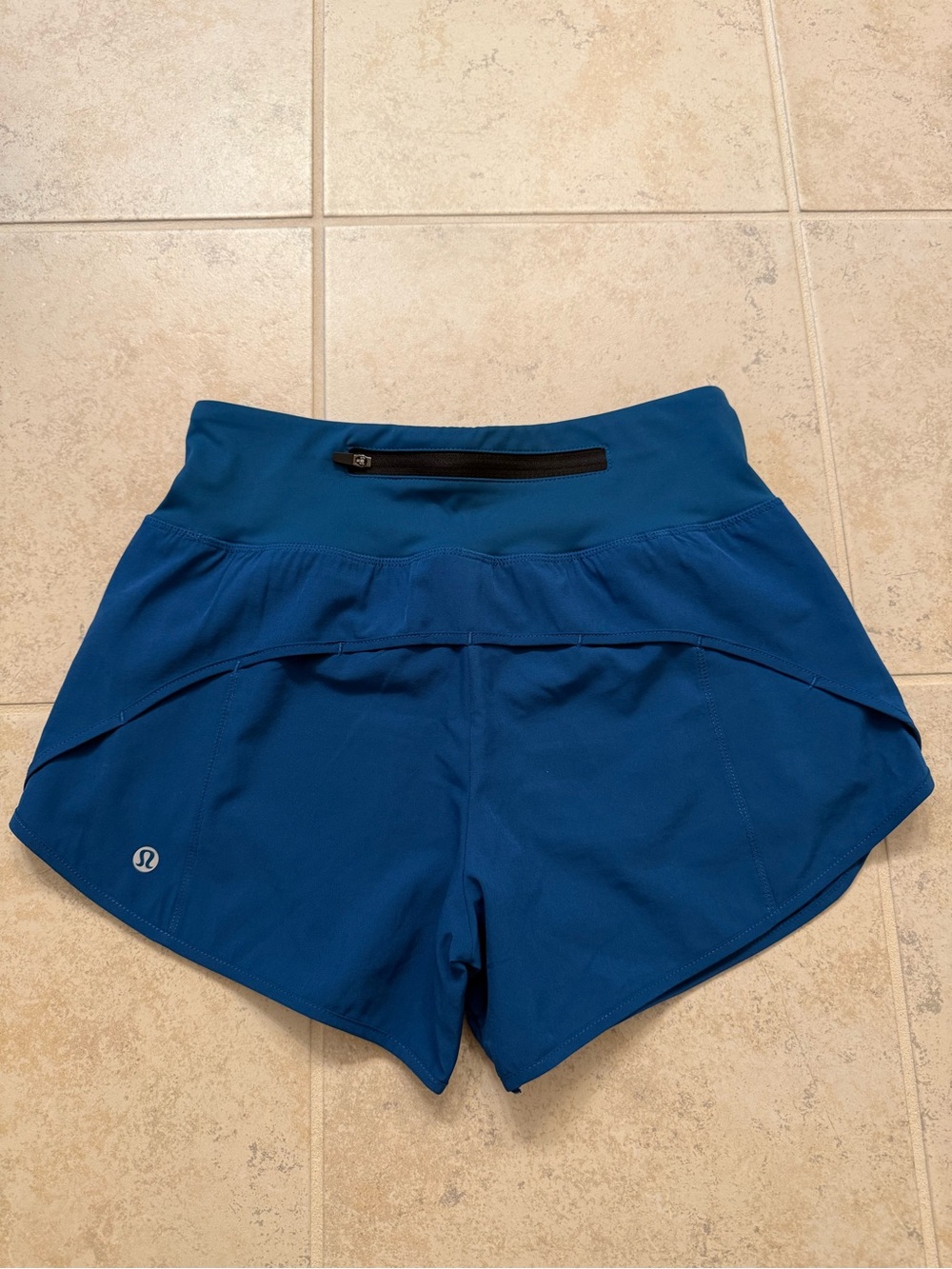 lululemon athletica Teal Blue Athletic Shorts with Rear Zip